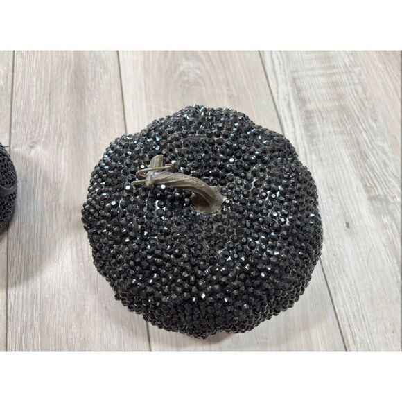 Black Diamond Bling Pumpkin And Cauldron Halloween Decorations - Picture 3 of 10